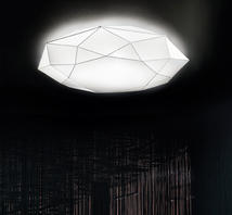 Plafonnier 3 lampes design Morosini Diamond Blanc Tissu