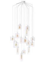 Suspension 16 lampes design Market set Ilo-Ilo Blanc Métal