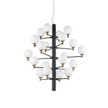 Suspension 20 lampes design Ideal lux Copernico Noir Métal
