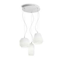Suspension 3 lampes design Ideal lux Origami Blanc Métal