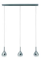 Suspension 3 lampes design Mantra Khalifa Chrome Métal