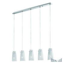 Suspension 5 lampes design Ideal lux Sugar Chrome Métal