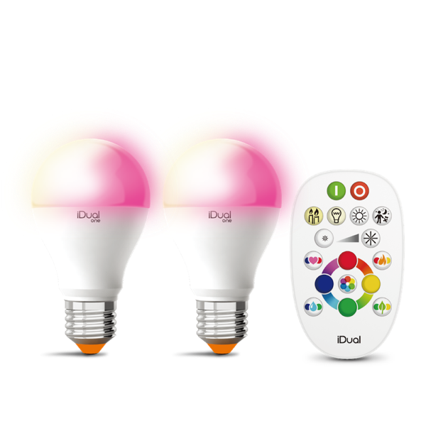 Ampoule E27 led avec télécommande iDual Blanc Plastique 652979 – E27 led  connectée chez Luminaires Online
