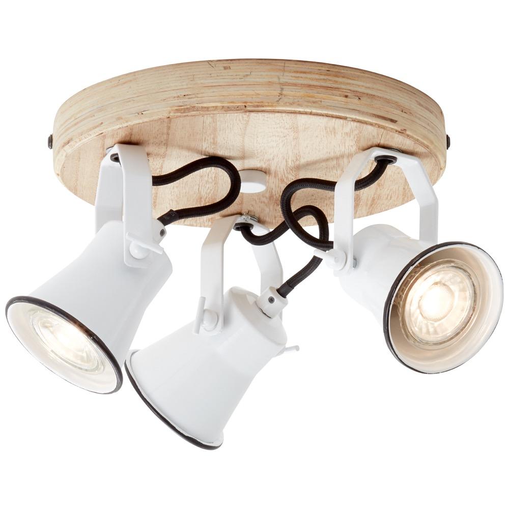 Plafonnier 3 lampes design Brilliant Seed Blanc Bois – Plafonniers avec  spots chez Web-Luminaire