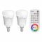 Lot de 2 ampoules E14 led color avec télécommande iDual Blanc Plastique