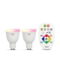 Lot de 2 ampoules GU10 Led color avec télécommande iDual Blanc Plastique