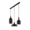 Suspension 3 lampes design Ideal lux Triade Noir Métal